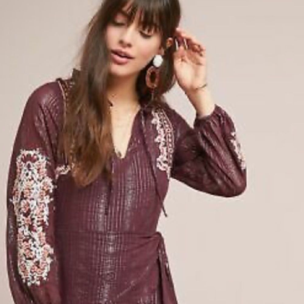 NWT Anthropologie + DOLAN - Amber Embroidered Dress XS